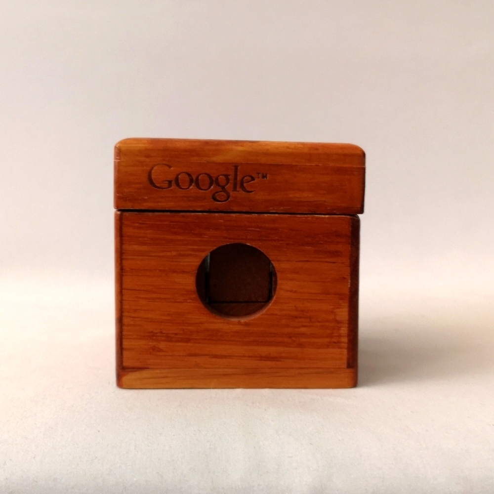 Google-Branded Wood Puzzle in Wooden Box